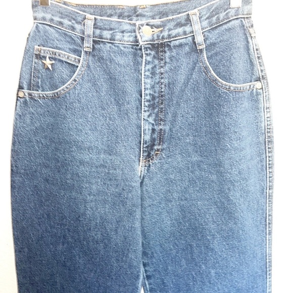 Roper Dark Wash Silver Star Detail Straight Leg High Rise Vintage Jeans - Picture 2 of 11